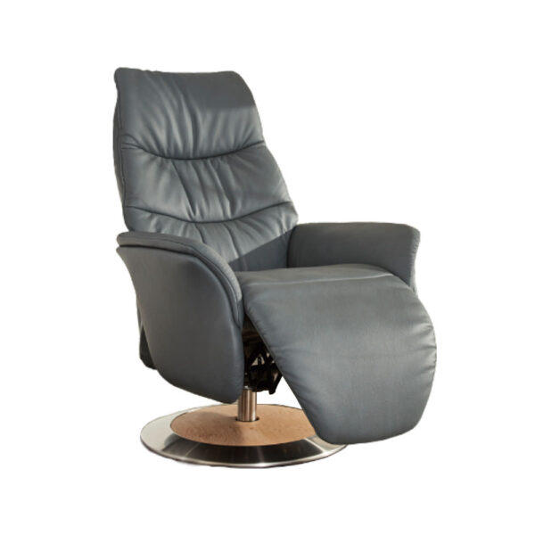 Azure Easy Swing 8951 Small Manual Recliner Chair with Gas Spring Back- Wooden Base with Stainless Steel Ring - F13