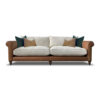 Ralphie 4 Seater Sofa - Leather - Grade A with Fabric Mix