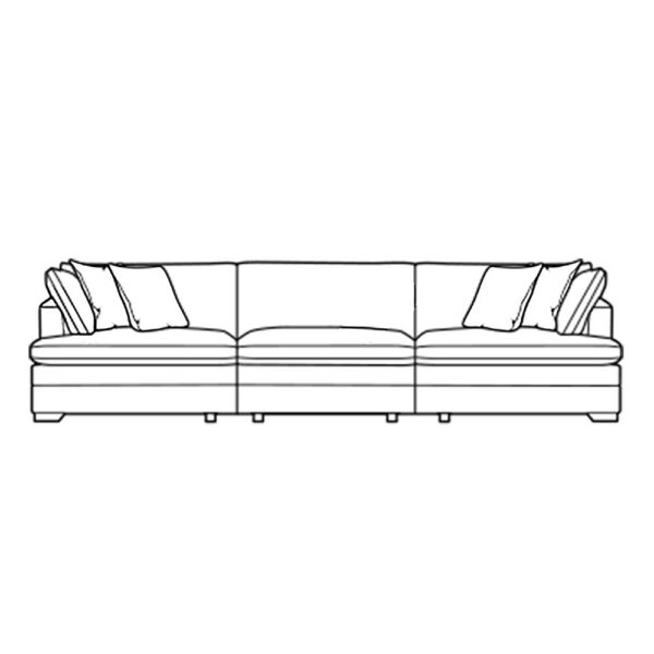 Bailey Upholstered Extra Grand Split Sofa - Self Piped - Fabric A