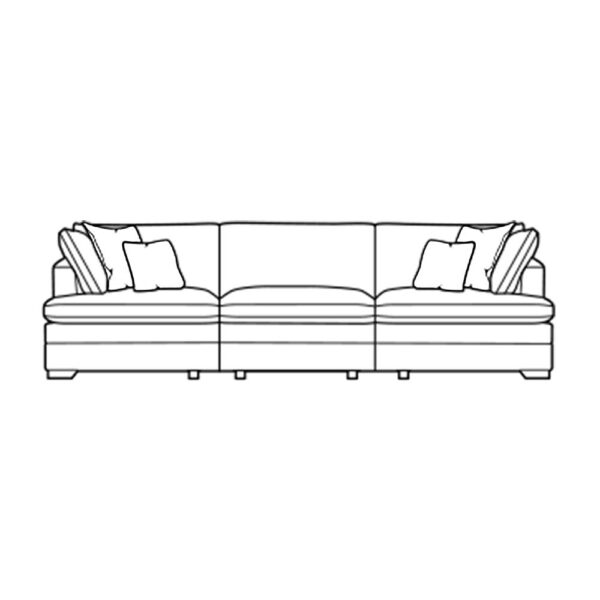 Bailey Upholstered Grand Split Sofa - Self Piped - Fabric A