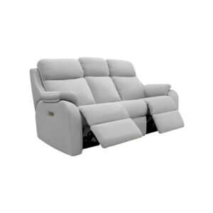 Kingsbury Leather 3 Seater Manual Recliner DBL - Leather H