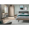 Brunel Scandi Oak & Dark Grey 135cm Upholstered Bedstead 