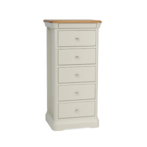 Salcombe Bedroom 5 Drawer Tall Narrow Chest