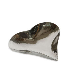 Large Champagne Hammered Heart Dish