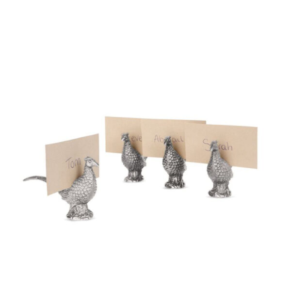 Set of Four Pheasant Place Card Holders