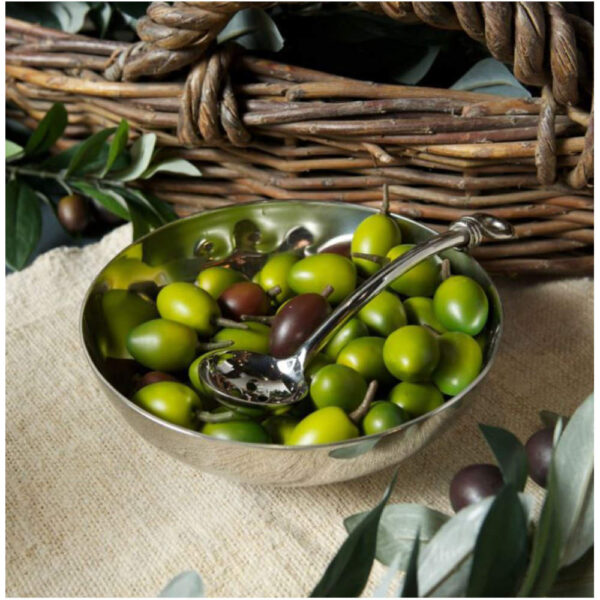 Olive Bowl And Polished Knot Olive Spoon Set