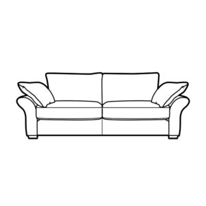 Miller Upholstered Medium Sofa - Self Piped - Fibre - Fabric A
