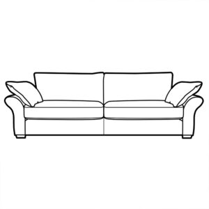 Miller Upholstered Large Sofa - Self Piped - Fibre - Fabric A