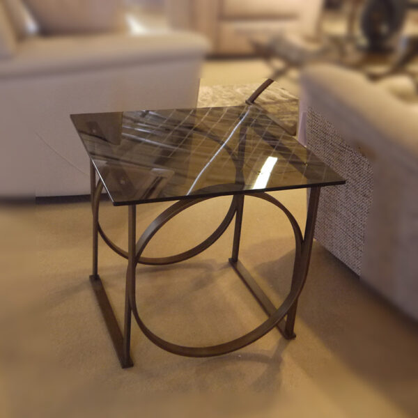 Living Room Lucerne Lamp Table  Metal/Glass