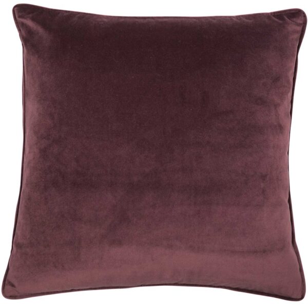 Velvet Piped Aubergine Cushion