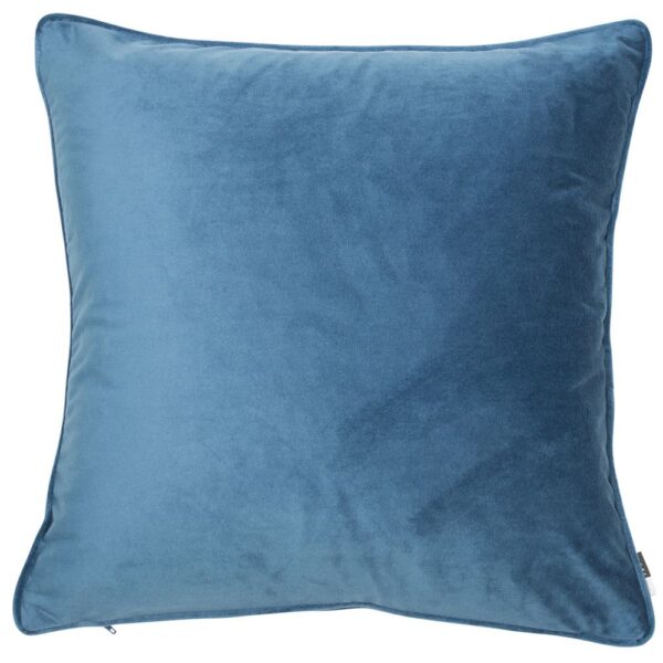 Velvet Piped Blue Cushion