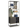 City Bookcase - 70cm with 1 Door, 6 Niches & 6 Wine Racks