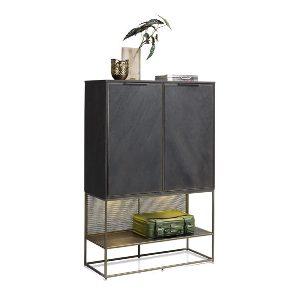 City Highboard - 100cm with 2 Doors, 1 Niched & LED Lighting