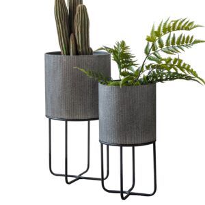 Accessories Eda Metal Planter set of 2 - Grey