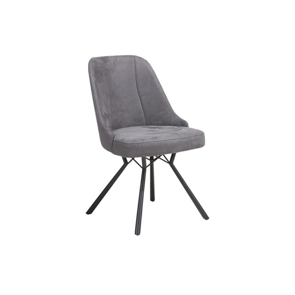 Eefje Dining Chair - Black Metal Legs - Anthracite