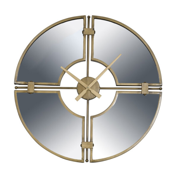Destiny Gold Round Mirrored Wall Clock