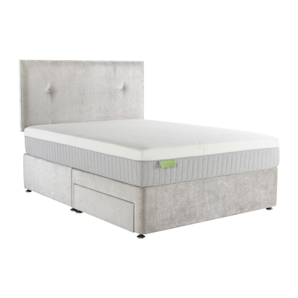 Hybrid Latex Pad Mattress (unrolled) with Contemporary P/T 2 Drawer Base- 90x190cm - Range A