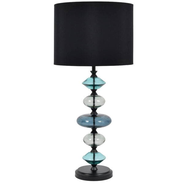 Eva Blue Glass Ebony Table Lamp