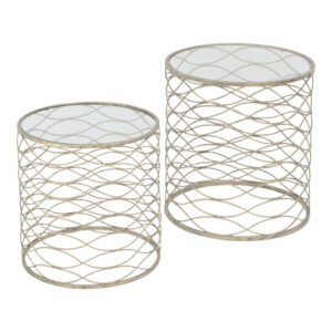 Furniture Gatsby Set of 2 Gold Nesting Side Tables