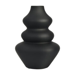 Accessories Wavy Velvet Touch Black Glass Vase