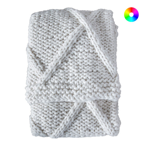 Cable Knit Diamond Throw Cream