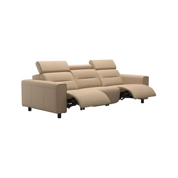 Emily Steel Trim 3 Seater Sofa with 2 Power - Batick