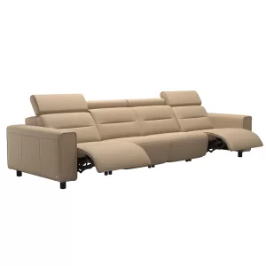 Emily Steel Trim 4 Seater Sofa with 2 Power - Batick