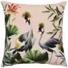 Cranes Outdoor Cushion - Blush/Forest