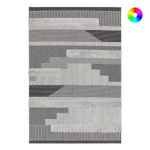 Monty Indoor/Outdoor Rug 120x170cm - Black & Grey Geometric