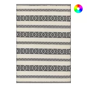 Monty Indoor/Outdoor Rug 120x170cm - Black & Cream Stripe