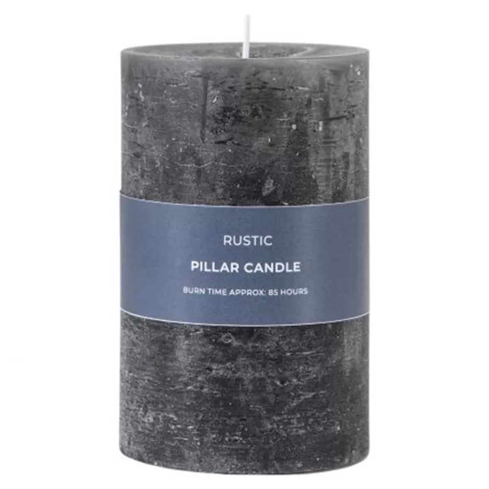 Rustic Pillar Candle - Small, Slate