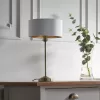 Lighting Highclere Table Lamp Chrome & Natural Linen