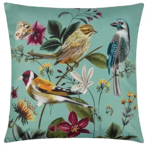 Midnight Garden Birds Outdoor Cushion