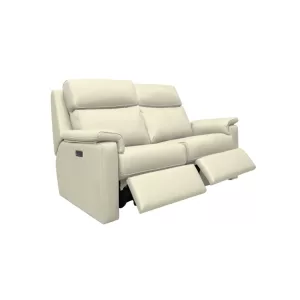 Ellis Small Sofa Elec Rec DBL with Headrest and Lumbar with USB - Fabric A