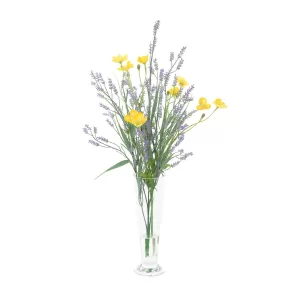 Buttercup & Lavender in Vase