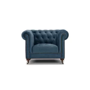 Amelia Chesterfield Chair - Fabric: Heritage Velvet Grey