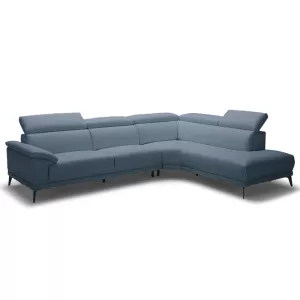 Monza 3 Seater Sofa with RHF Chaise - Fabric: Blue (CU9108-5-UK)