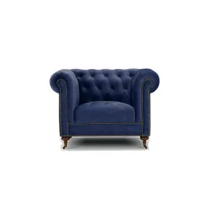 Amelia Chesterfield Chair - Fabric: Heritage Velvet Navy Blue