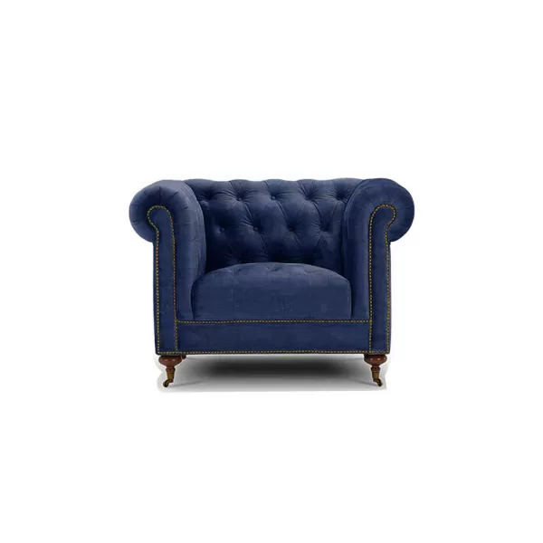 Amelia Chesterfield Chair - Fabric: Heritage Velvet Navy Blue
