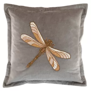 Aria Dragonfly Grey Cushion