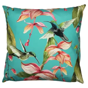Hummingbird Blue Outdoor Cushion