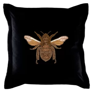 Layla Black Bee Cushion