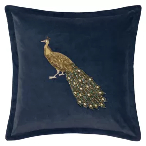 Mayura Midnight Peacock Cushion