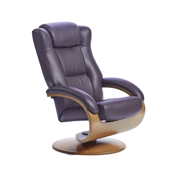 Recliner with Wooden Swivel Base - Dali Leather
