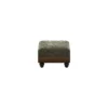 Small Square Stool -  Galveston Bark Hide with Coco Olive Velvet Seat Cushion
