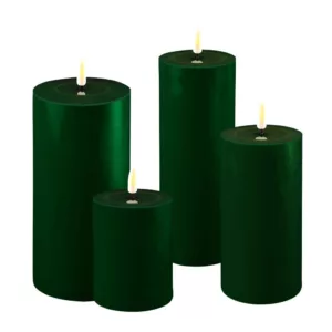 LED Candle 7.5x10cm-Dark Green