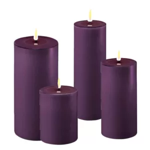 LED Candle 7.5x15cm-Dark Purple