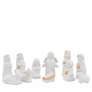 White & Gold Nativity Set