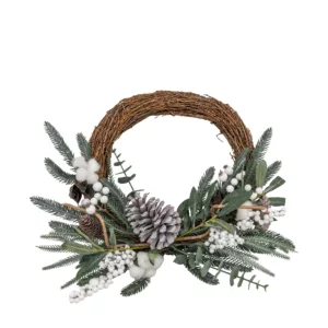 Mixed Pine & Cotton Wreath