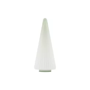 Ribbed Tree White Frost Glass Large